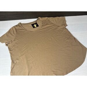Ava & Viv Womens Brown Short Sleeve Crew Neck T-Shirt Plus Size 3X New NWT